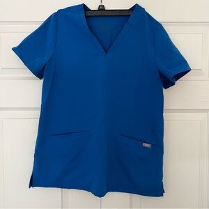 Figs Royal Blue Short Sleeve Women's Top